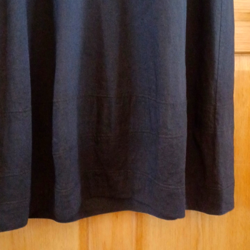 Sz L Eileen Fisher Black Linen Blend Sleeveless Midi Dress - Picture 4 of 8
